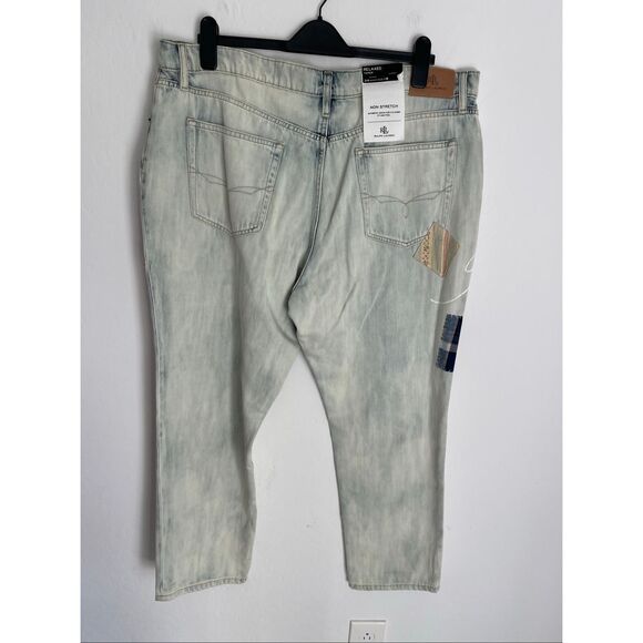 Lauren Ralph Lauren Plus Size Mid-Rise Tapered Patchwork Jeans Size 18 NWT - Picture 7 of 11